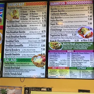 menus and prices