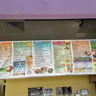 The menu