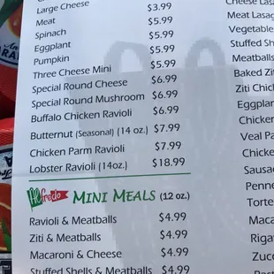 menu