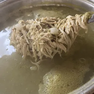 Green chicken pozole