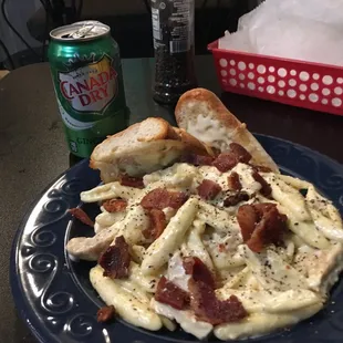 Carbonara with  chicken, homemade pasta