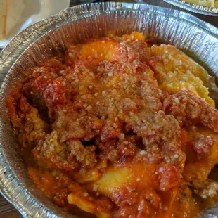 Ravioli in meat sauce