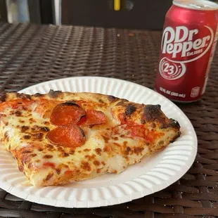 Pepperoni Pizza with a Dr. Pepper
