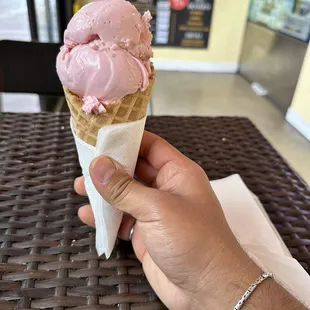 Strawberry Waffle Cone