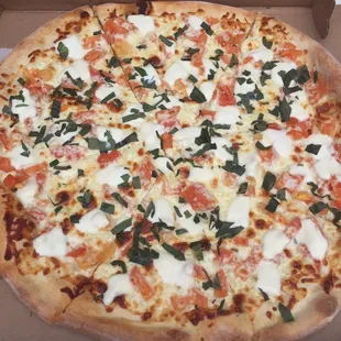 Large margarita pizza. $16.50. Complete garbage.