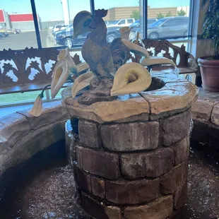 Fountain in dining area