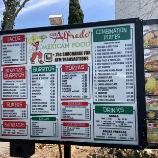 Drive thru menu board, June 2021