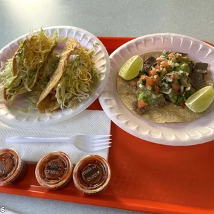 Beef Taco, Chicken Taco, and Carne Asada Taco