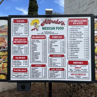 Updated drive thru menu board, Oct 2021