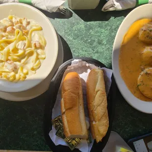 Chicken alfred and Robster raviolis