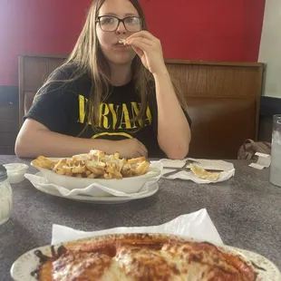 Cheese fries and stuffed shells