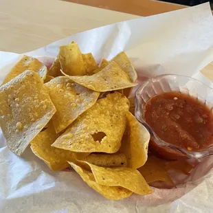 Complimentary chips and salsa