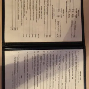 Inside menu