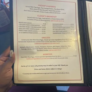 menu
