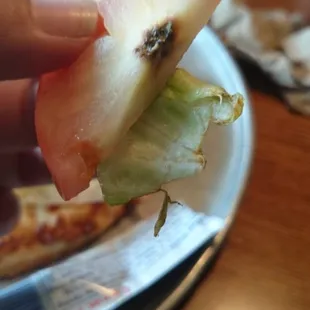 for this on my taco pizza... Brown lettuce and ends to the tomato... Gross