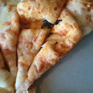 Nothing even on two pizza pieces... Not even cheese!!! Smh very disappointing