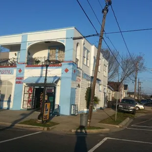 the corner of a street