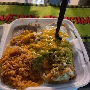 Chicken chimichanga plate