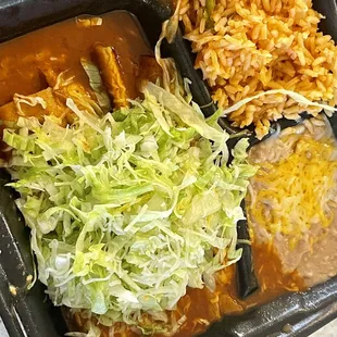 Enchiladas Combo and beans were legit!