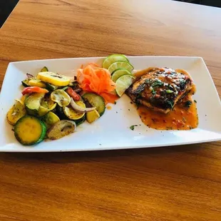 Chili lime salmon.   Delicious!   Summer 2019