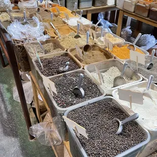 a variety of spices on display