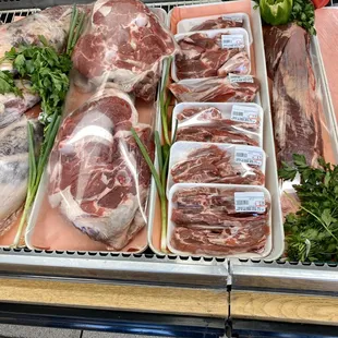 a display of halal meat