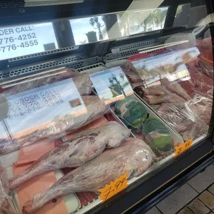 a display of halal meat
