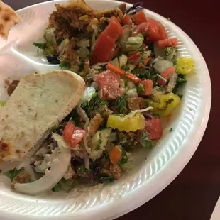 Some vegan falafel salad! You can get this in regular or spicy!