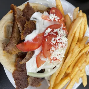 Hot n spicy lamb gyro