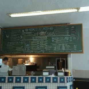 Ali Baba's menu board