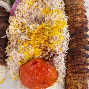Combo Koobideh (Beef/Lamb kebab and a ground Chicken)