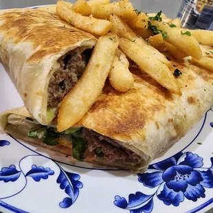 Beef kofta kebab wrap