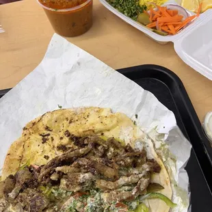 3. Lamb and Beef Greek Shawarma Sandwich