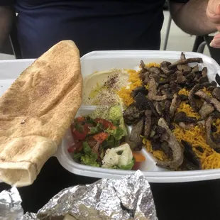 3. Lamb and Beef Greek Shawarma Lunch Platter