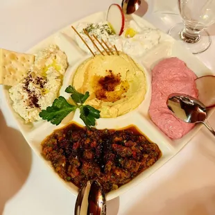 The smaller size of mezze spreads had very generous portions &amp; was so delicious!