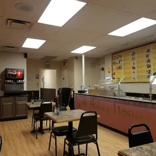 The tidy interior of Ali Baba Mediterranean Grill, late on a Monday evening.