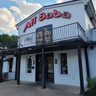 the front of the restaurant