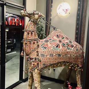 a camel in a restaurant