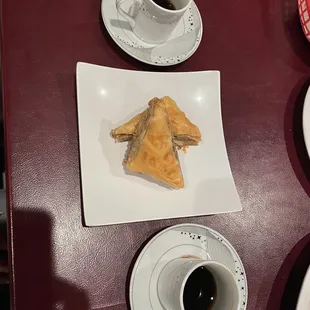 Turkish coffee with baklava.