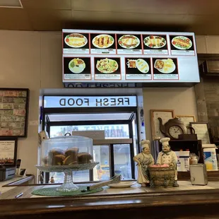 menus and food on the wall