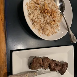 Shish kabob dinner