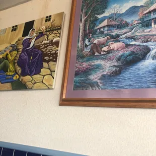 Artwork on the wall.