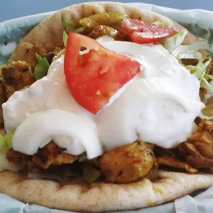 Chicken gyro (shiwarma) sandwich