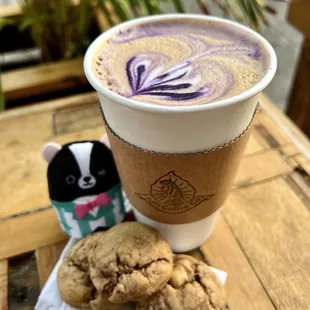 Ube Latté &amp; Kyra&apos;s Cookies... two of my favorites in life!