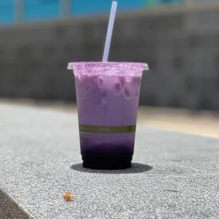 Ube late w/ coconut milk