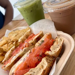 Salmon Bagel Sandwich