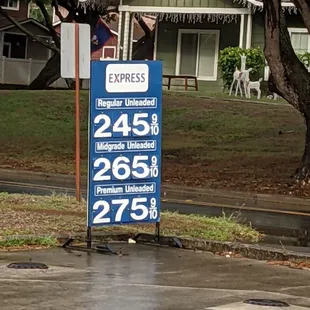 a gas station sign