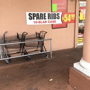 a shopping cart in front of a store