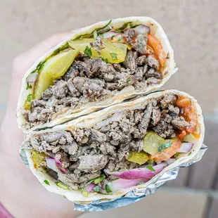 Beef shawarma wrap
