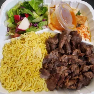 Beef shawarma plate was good